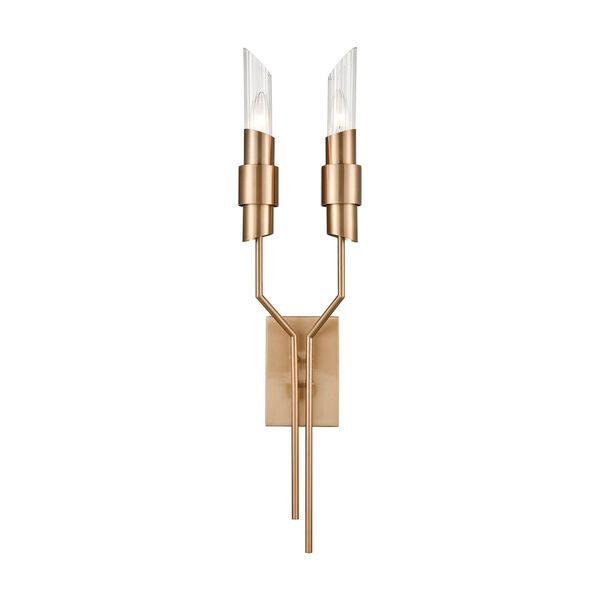Carisbrooke Burnished Brass and Gold Two-Light Wall Sconce, image 1