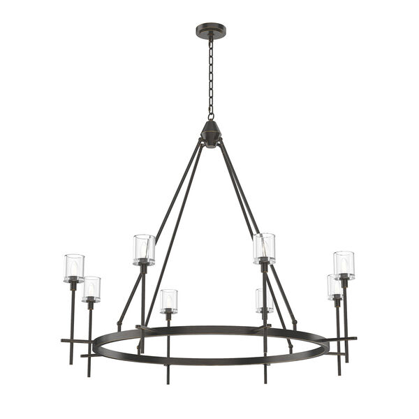 Salita Urban Bronze Eight-Light Chandelier with Clear Crystal, image 1