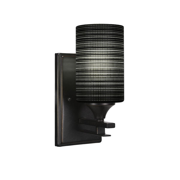 Uptowne Dark Granite Four-Inch One-Light Wall Sconce with Black Matrix Glass, image 1