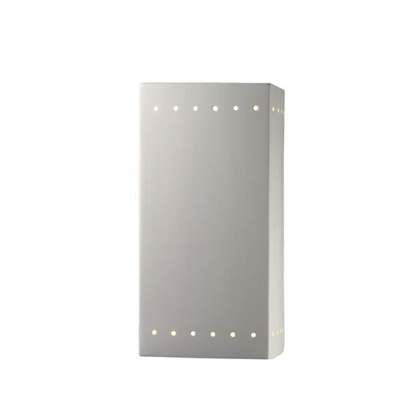 Ambiance Bisque ADA LED Outdoor Ceramic Rectangle Wall Sconce with Perfs, image 1