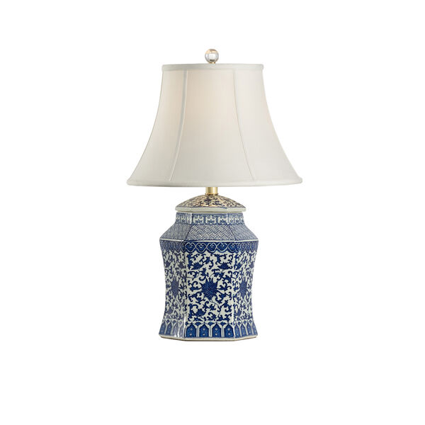 Blue and White One-Light Dynasty Vase Lamp, image 1