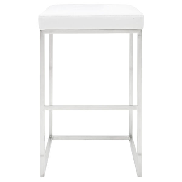 Chi White and Silver Bar Stool, image 2