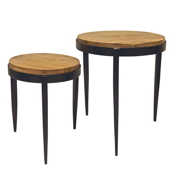 Black 21-Inch Nesting Tables Set of Two, image 1