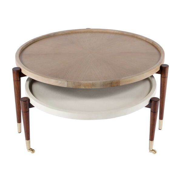 Lemaire Brown Gray Round Nesting Coffee Tables, image 3