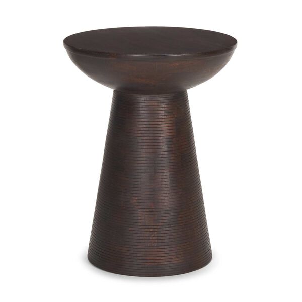 Novell Dark Brown Wood Pedestal Side Table, image 1