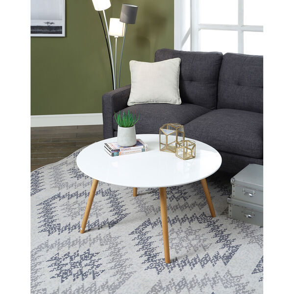 Oslo Glossy White Round Coffee Table, image 4