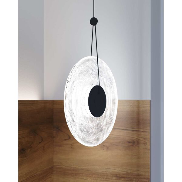 Meclisse Satin Black LED Pendant with Clear Glass, image 7