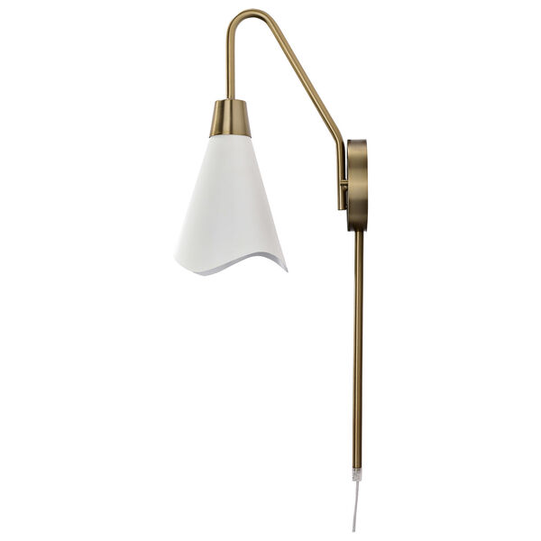 Tango Matte White and Burnished Brass One-Light Wall Sconce, image 3