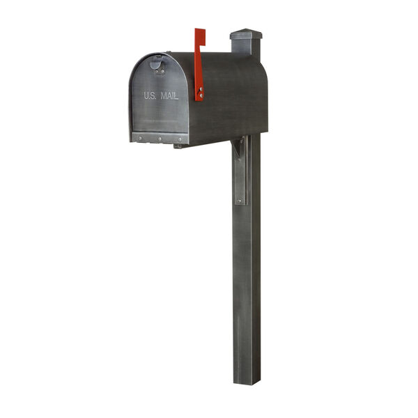 Titan Aluminum Curbside Swedish Silver Mailbox and Wellington Mailbox Post, image 2
