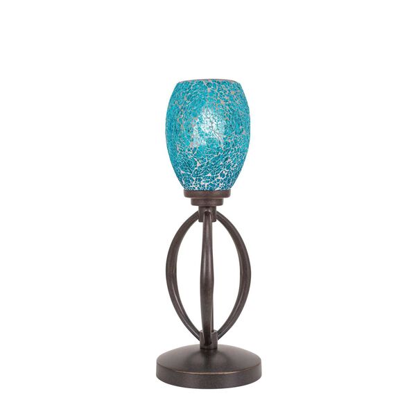 Marquise Dark Granite One-Light Table Lamp with Turquoise Fusion Glass, image 1