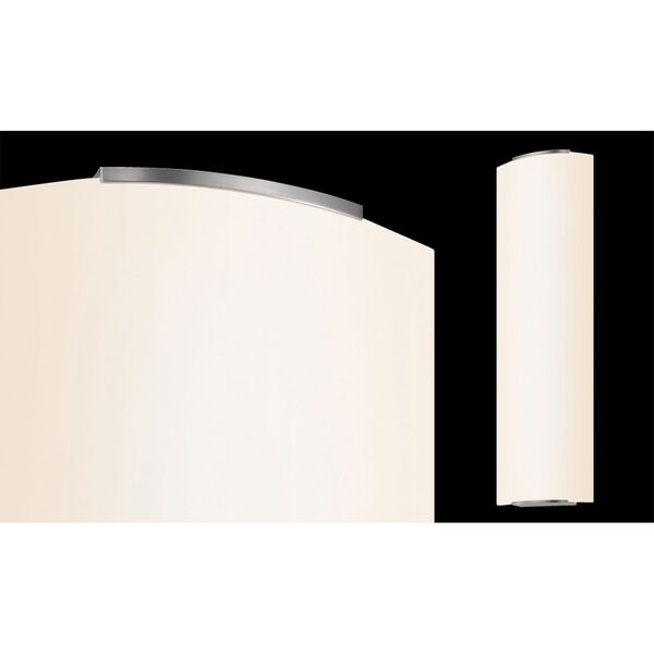 Wave Satin Nickel Five-Light Vertical Bath Fixture with White Etched Shade, image 2