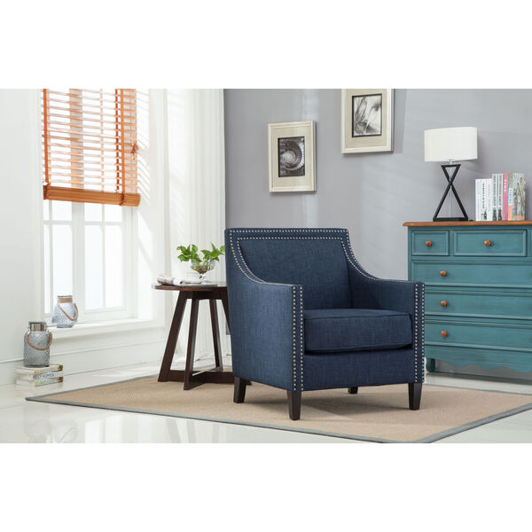 Taslo Navy Blue Accent Chair, image 1