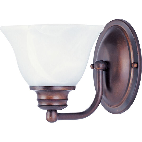 Malaga Oil Rubbed Bronze One-Light Six-Inch Bath Fixture with Marble, image 1