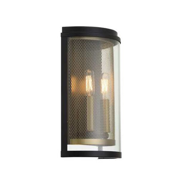 Soho Coal and Soft Brass Two-Light Wall Mount, image 3