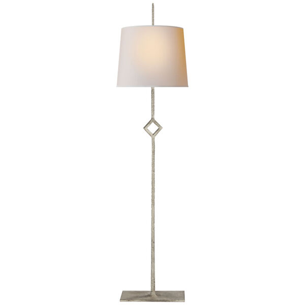 Cranston Buffet Lamp in Burnished Silver Leaf with Natural Paper Shade by Studio VC, image 1