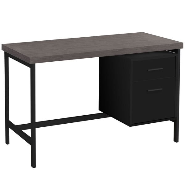 Black and Gray 24-Inch Computer Desk with Wooden Top, image 1