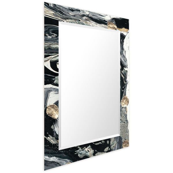 Ebony and Ivory Black 40 x 30-Inch Rectangular Beveled Wall Mirror, image 2
