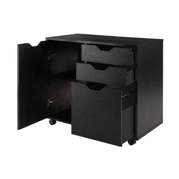 Halifax Black Two-Section Mobile Filing Cabinet, image 2