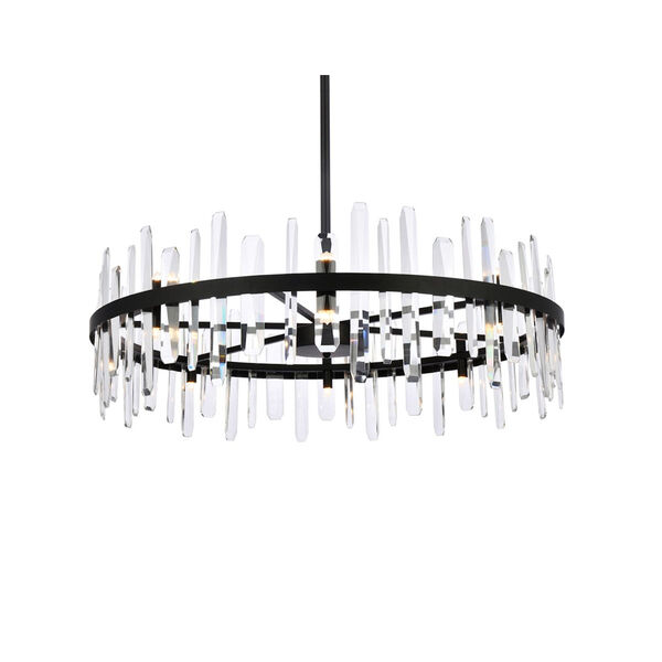 Serena Black and Clear 36-Inch Round Chandelier, image 3