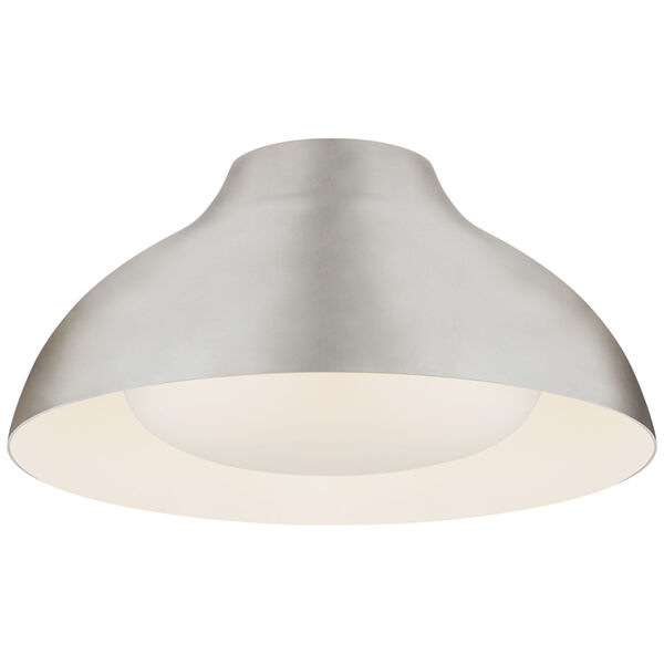 Agnes 15-Inch Flush Mount in Burnished Silver Leaf with Soft White Glass by AERIN, image 1