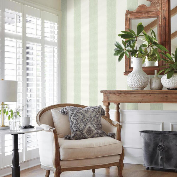 Thread Stripe Green Wallpaper - SAMPLE SWATCH ONLY, image 2