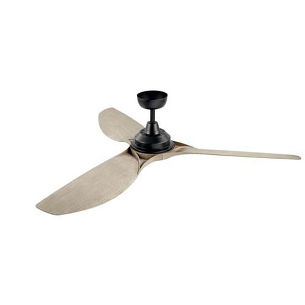 Richmond Satin Black and Weathered White 65-Inch LED Ceiling Fan, image 2