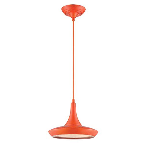 Fantom Orange LED Dome Pendant with Frosted Glass, image 1