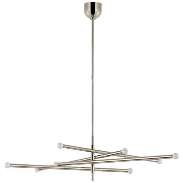 Rousseau Polished Nickel Eight-Light LED Grande Articulating Chandelier with Clear Glass by Kelly Wearstler, image 1