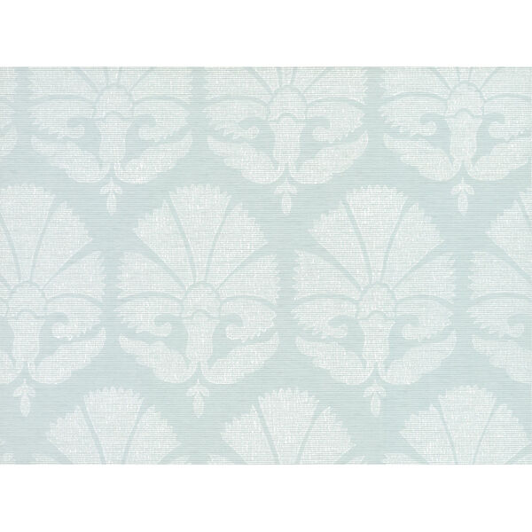 Ronald Redding Handcrafted Naturals Light Blue and White Ottoman Fans Wallpaper, image 3