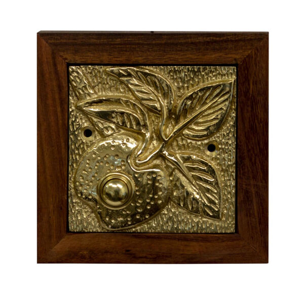Apple Polished Brass Doorbell Button Cover, image 1
