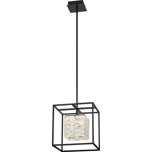 Dazzle Matte Black Integrated LED One-Light Pendant with Crystal, image 3