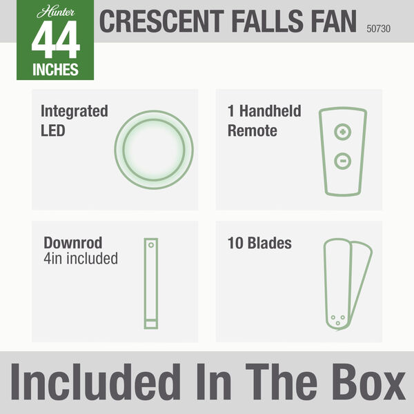 Crescent Falls Galvanized 44-Inch LED Ceiling Fan, image 7