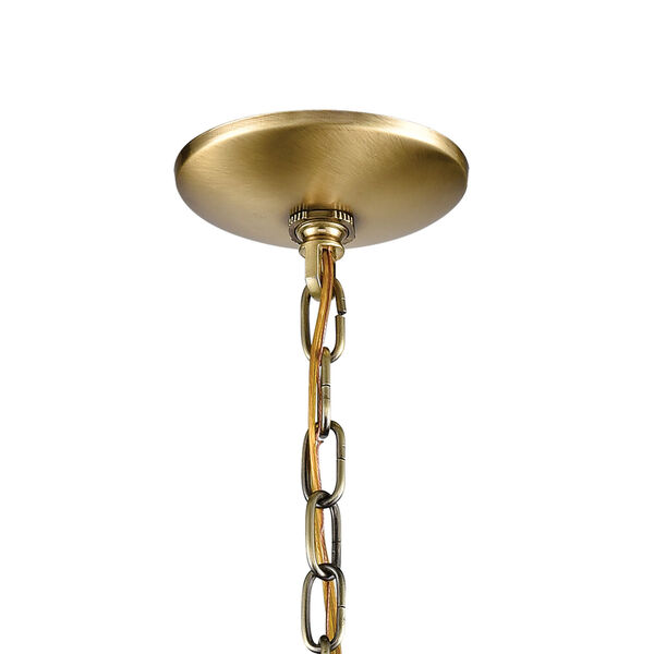 Ashford Gold Antique Brass Clear Glass Three-Light Outdoor Pendant, image 4