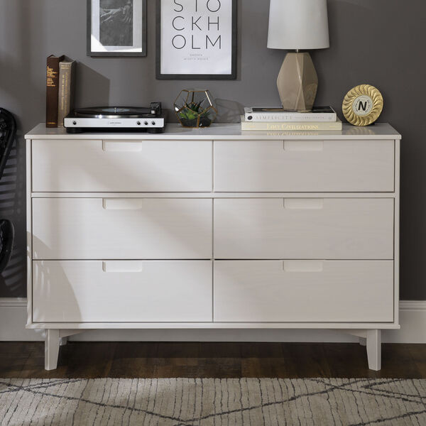 Sloane White Groove Dresser with Six Drawer, image 1
