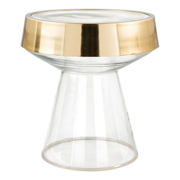 Skya Clear and Gold Side Table, image 1