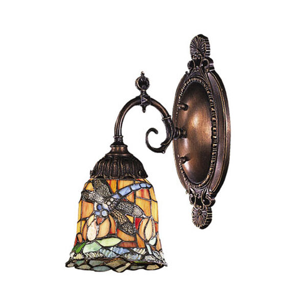 Dragonfly Mix-N-Match Tiffany Bronze One Light Wall Sconce, image 1
