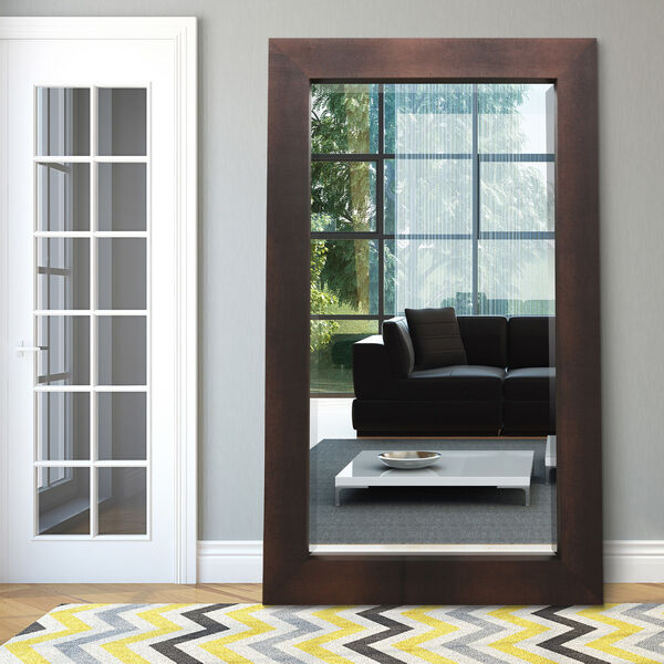 Shagreen Bronze 80 x 48-Inch Beveled Floor Mirror, image 1