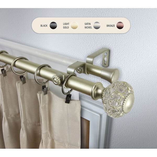 Elsie Gold 120-170 Inch Double Curtain Rod, image 1