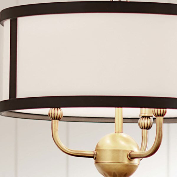 Homestead Natural Brass and Textured Black Three-Light Chandelier, image 3