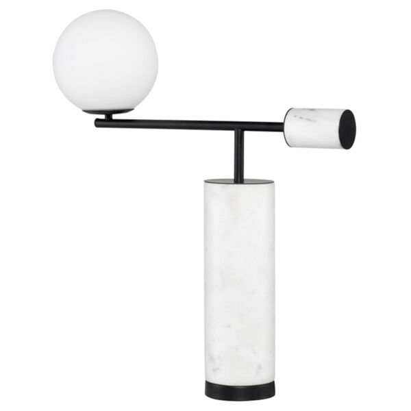 Justine White and Black Marble One-Light Table Lamp, image 1