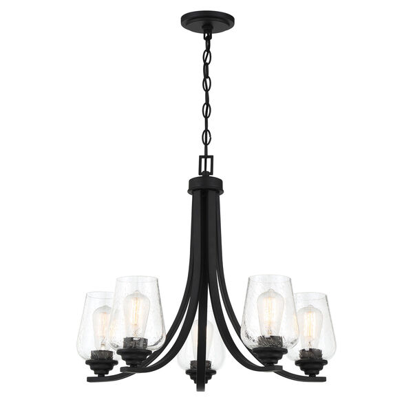 Shyloh Coal Five-Light Chandelier with Clear Seeded Glass, image 1