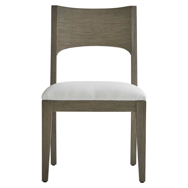 Calais Weathered Teak and White Outdoor Side Chair, image 3