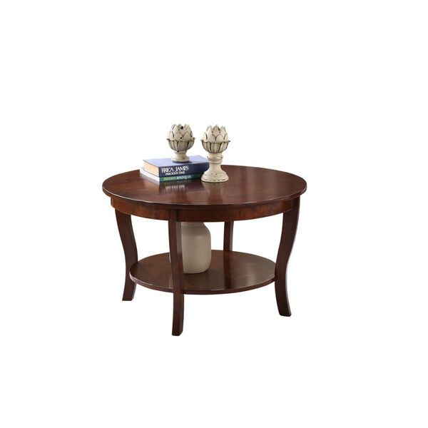 American Heritage Espresso MDF Round Coffee Table, image 2