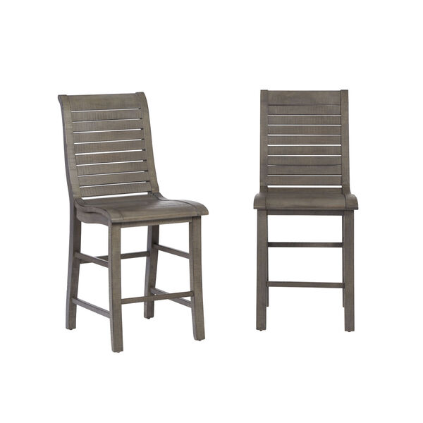 Willow Distressed Dark Gray 24-Inch Counter Chair, Set of 2, image 1