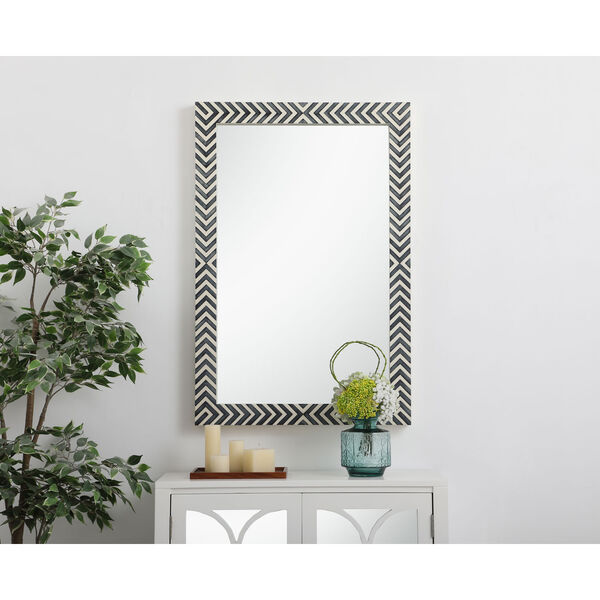 Colette Chevron 28 x 42 Inches Rectangular Mirror, image 2