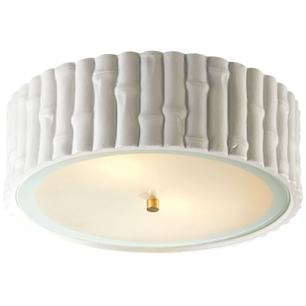 Frank Large Flush Mount in White with Frosted Glass by Alexa Hampton, image 1