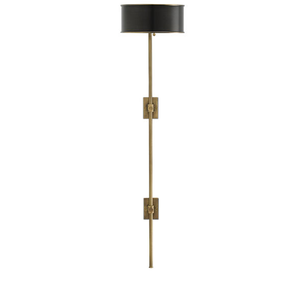 Overture Antique Brass and Black One-Light Wall Lamp, image 1