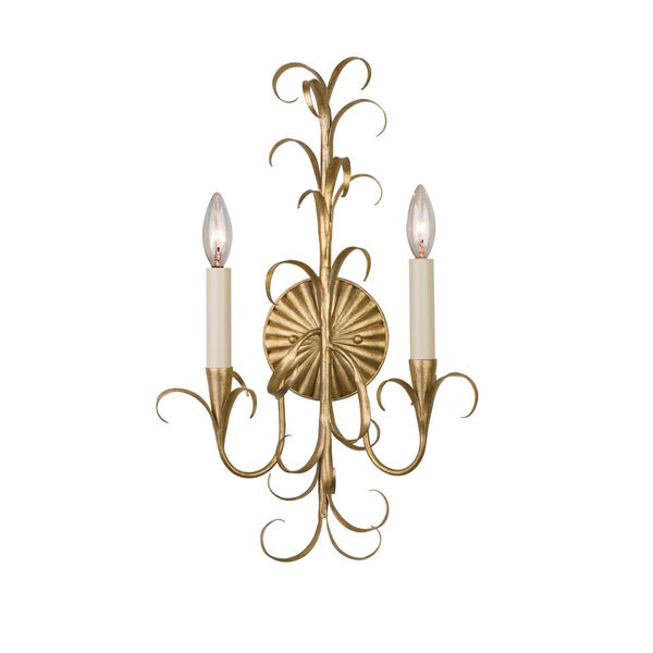 Ainsley Gold Leaf Two-Light Wall Sconce, image 1