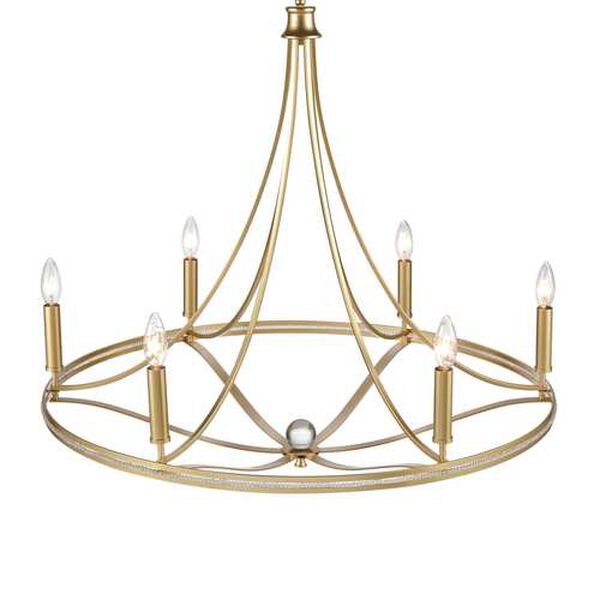 Noura Champagne Gold 32-Inch Six-Light Chandelier, image 3