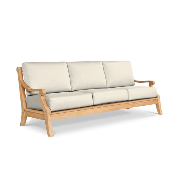 Sonoma Natural Teak Deep Seating Outdoor Sofa with Sunbrella Canvas Cushion, image 1